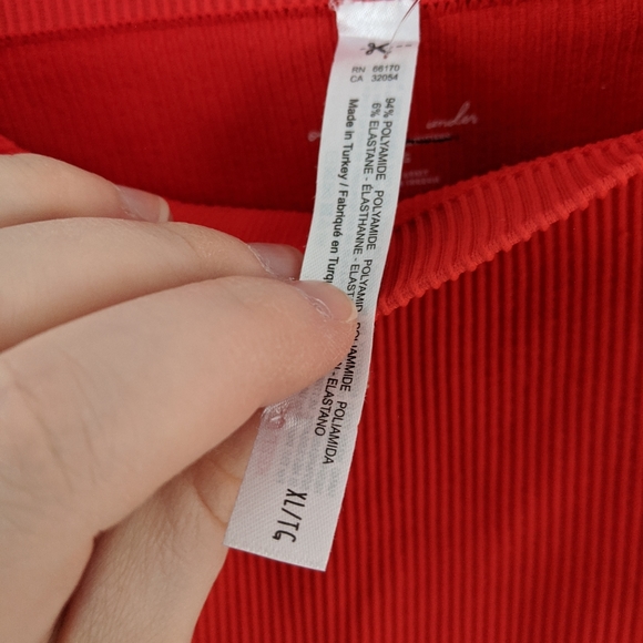 UO Out From Under Red Ribbed Bralette - Picture 2 of 4